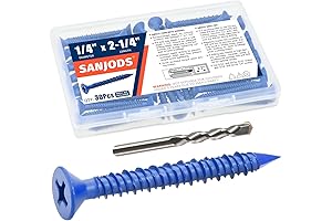 1/4" x 2-1/4" Concrete Screw Anchor with Drill Bit: Your Drilling and Anchoring Solution