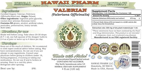 Miniatura 2 de Extracto líquido sin alcohol de valeriana, valeriana orgánica (Valeriana Officinalis) glicerita de raíz seca 2 onzas