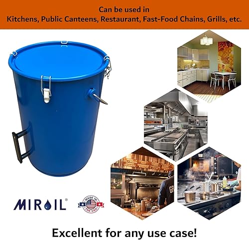 Vista 6 de MirOil - Organizador de eliminación de aceite de 6 galones de 30 L, cubo de grasa para freidora con clips de bloqueo de tapa y bloqueo, contenedor