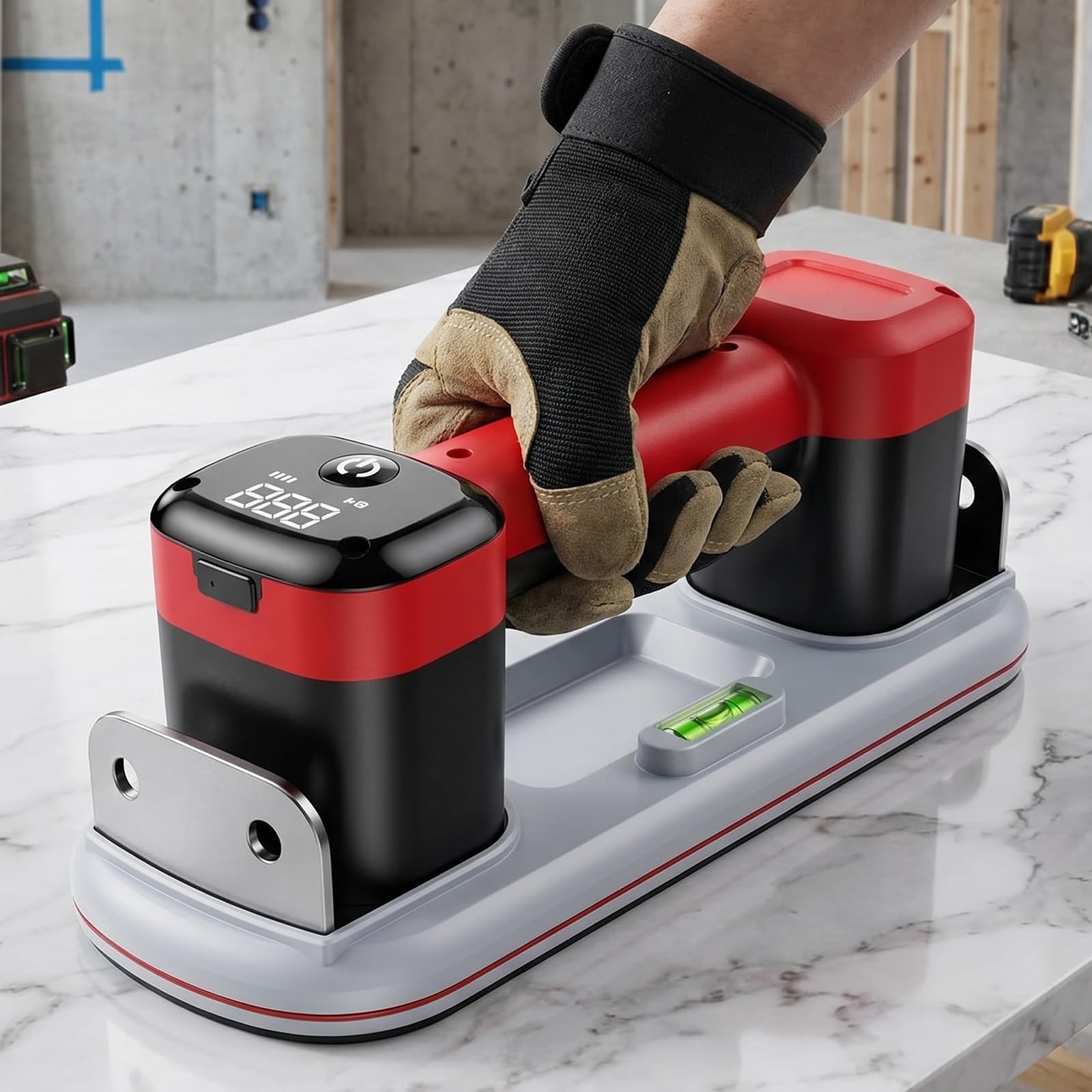 Reparador de suelo con ventosa eléctrica de vacío de 300 kg y pantalla digital de control