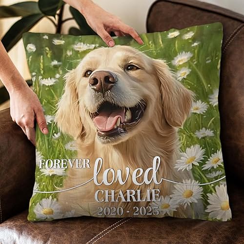 Miniatura 6 de Almohadas conmemorativas personalizadas para perros con nombre de imágenes, regalos conmemorativos personalizados para mascotas por pérdida de