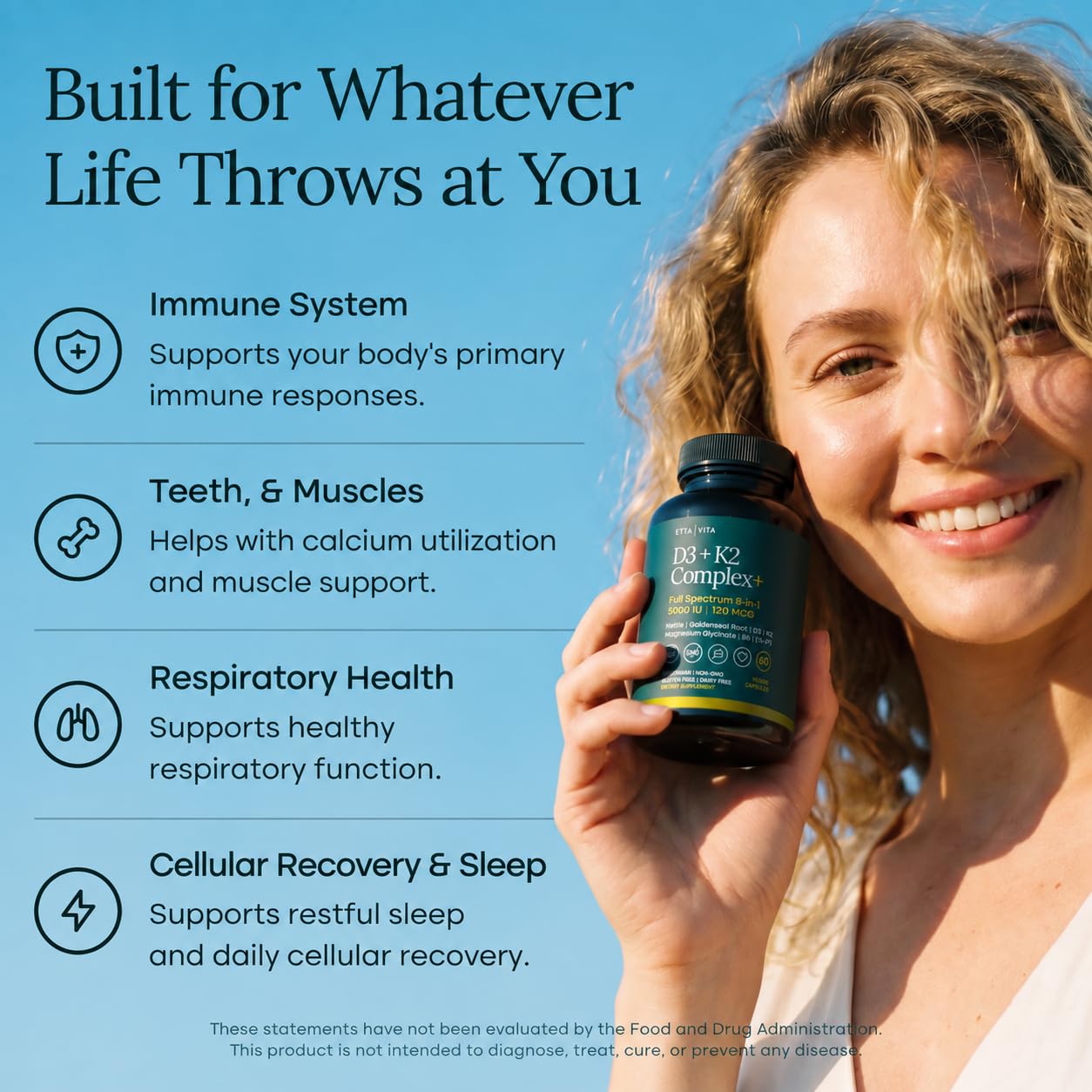 Vitamin D3 K2 5000 IU with Magnesium Glycinate & Zinc Citrate, 60 Capsules — Amazon image 7