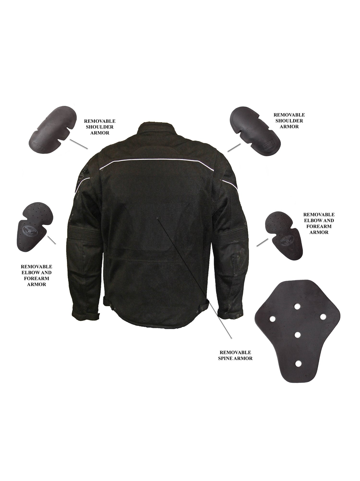 RoadDog Hurricane Mesh Motorcycle Riding Jacket Red Mens Medium — view 5