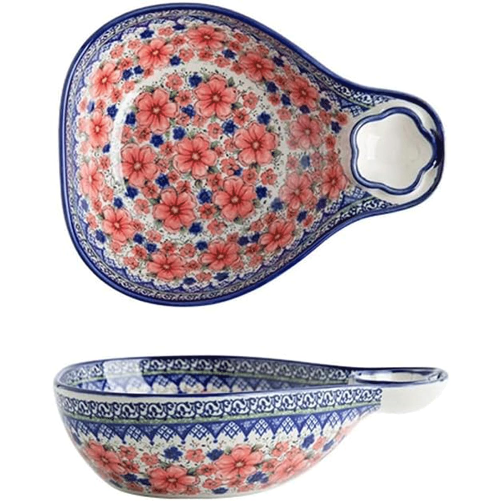 XDAWQP Creative Shape Salad Bowl 17 Ounces Ceramic Serving Bowl Suitable for Salads/Pasta/Ramen/Popcorn/Noodles，A