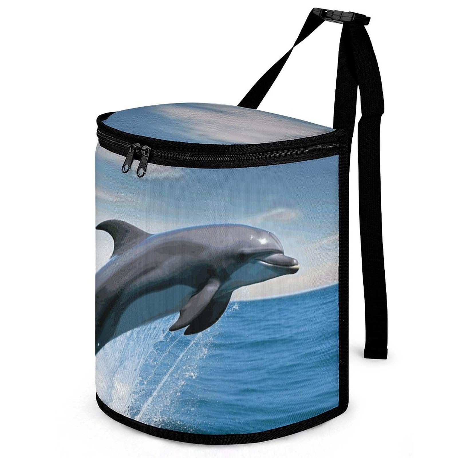 Poubelle de voiture pliable Jumping Up Dolphins sac étanche suspendu anti-odeur pour véhicule