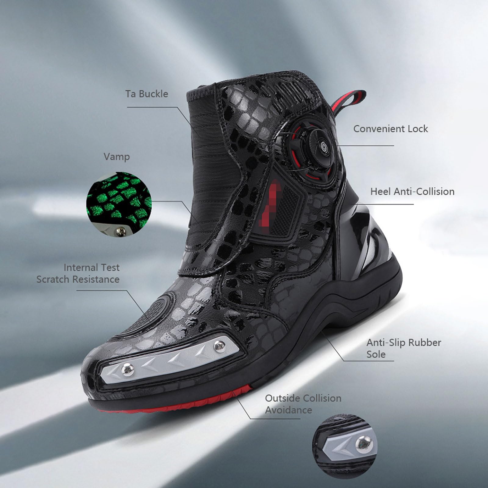 Stivali da Moto Corazzati Stivali Sportivi da Corsa Touring Stivali Moto Turismo Protezione Comfort Traspirante Adulto