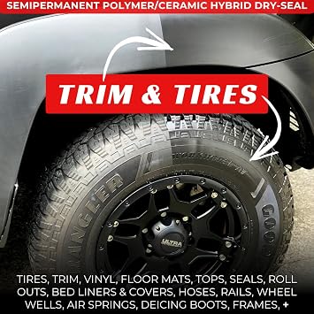 RENEW PROTECT - Blak+GLOZ, Super Shine Combo - Acrylic Ceramic-Hybrid Protectant, Tire & Trim Restorer, Gloss to Mirror-Shine, RVs- Golf Cart- 100% Motorcycle-Safe, Wash-Proof, 5 min Dry-Seal 6.8oz