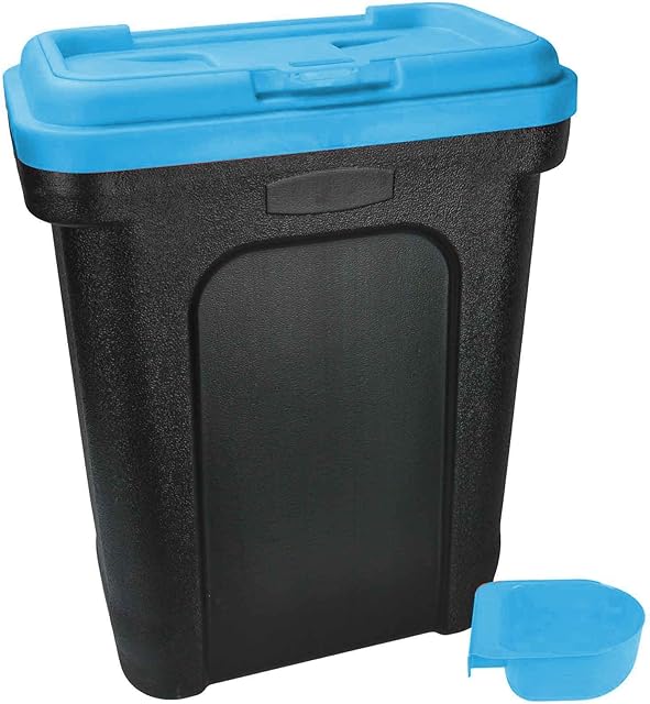 Albert Austin Pet Food Storage Containers with Scoop, Perfect for Dog Treats, Dog Food, Kitten Food, Bird Seed, Great Kitchen Storage & Organisation and Home Accessories (Blue)