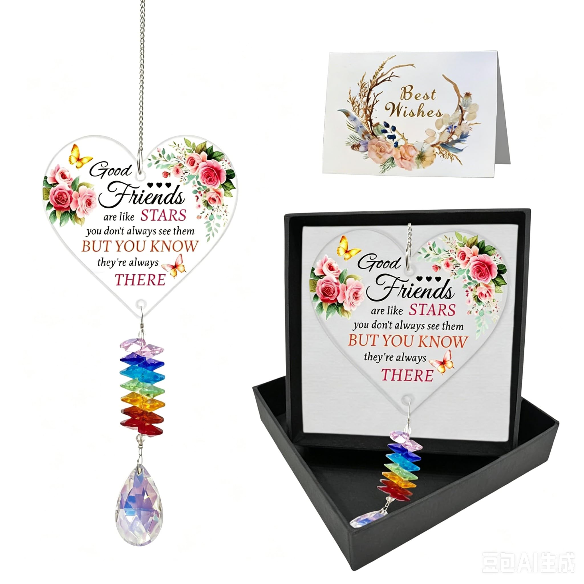 Friendship Gifts for Women, Best Friend Birthday Gifts – Crystal Suncatcher with Gift Box, Galentines Gift for My Special Friend, Hanging Decoration for Home Window Garden Birthday Anniversary