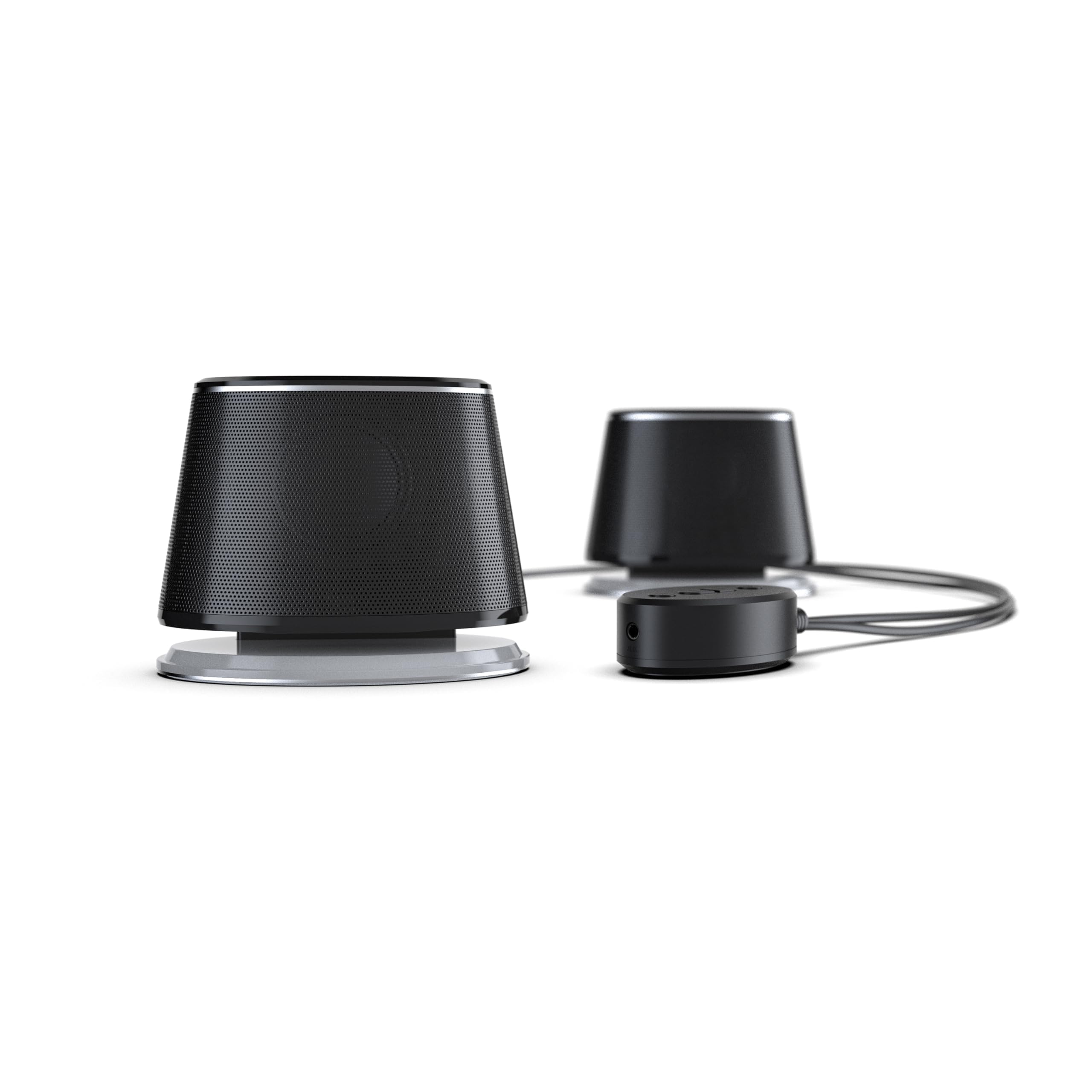 Amazon Basics Altavoces de ordenador con Bluetooth y USB, luz azul, Black