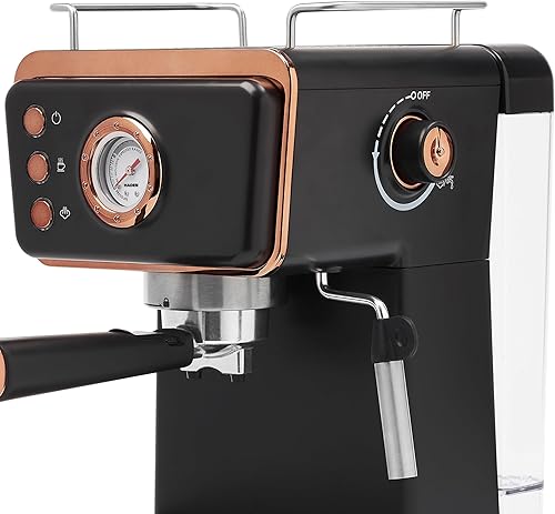 Miniatura 8 de HADEN Máquina de café espresso Barista Brew, máquina de espresso de acero inoxidable con espumador de leche y función de vaporizador y tanque de