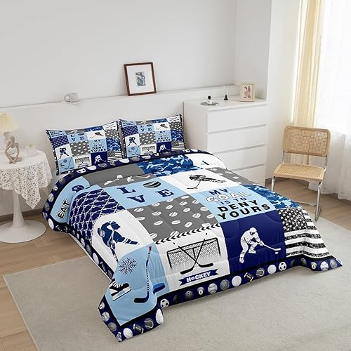 Miniatura 8 de Erosebridal Eat Sleep - Juego de edredón de béisbol para niños y jóvenes, tamaño King, suave para todas las estaciones, edredón de retazos de juego