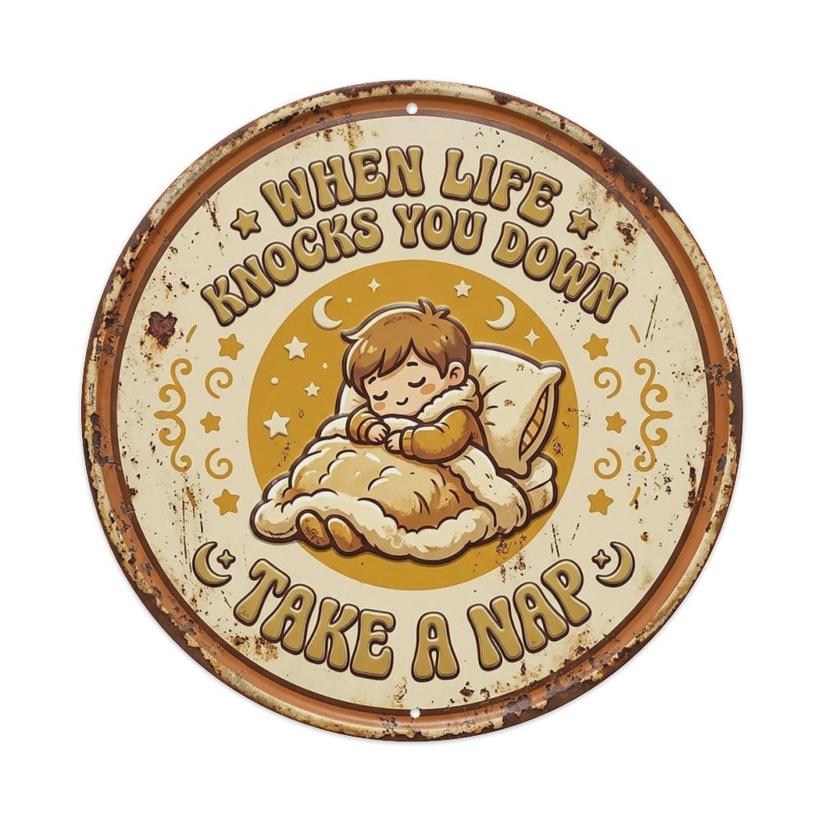 Napping Figure Cozy Bedroom（1） Metal Tin Sign