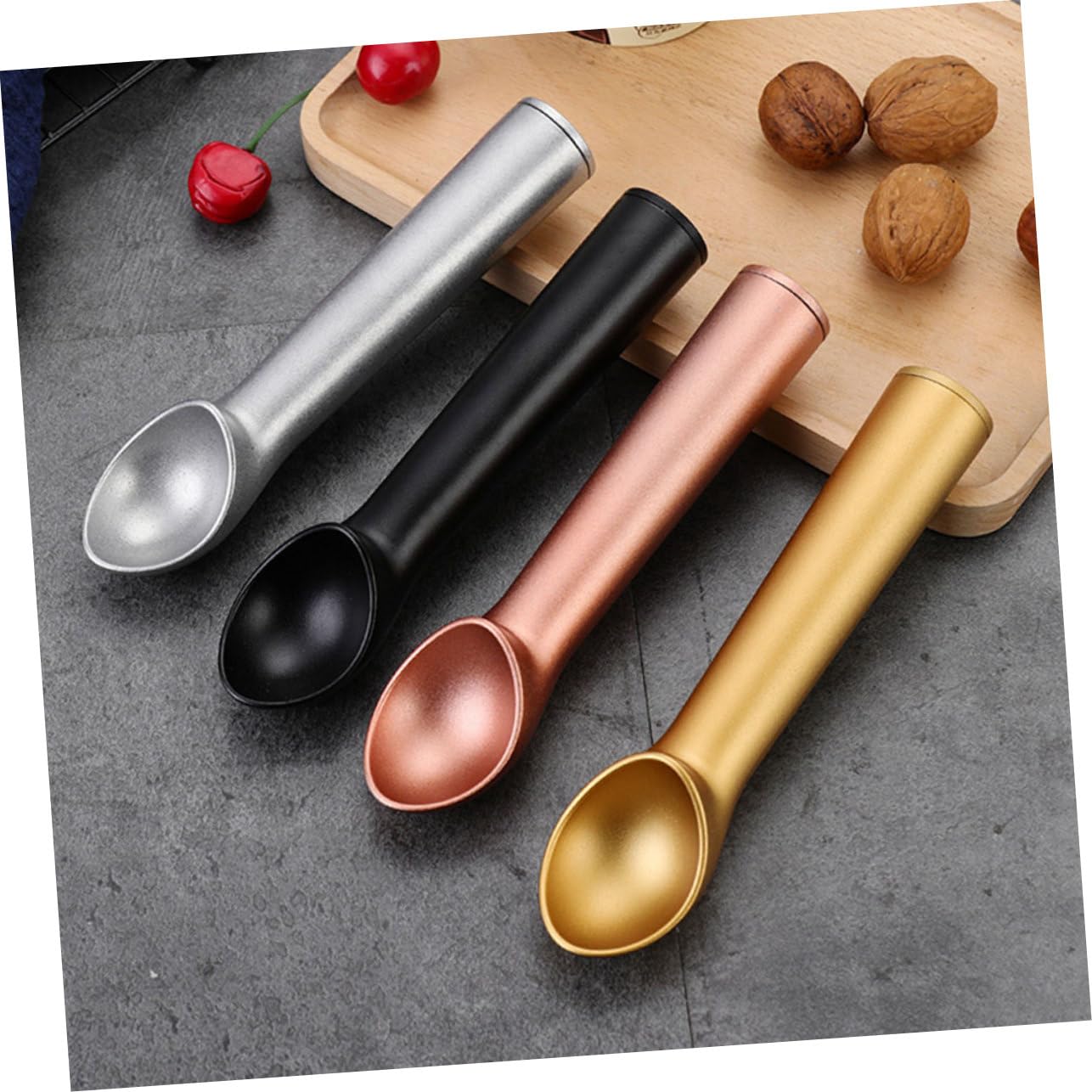 VALICLUD 4pièces Cuillère à Glace Multifonctionnelle Aluminium Cuillère à Fruits Et Pastèque Pratique Pour Cuisine Pâtisserie