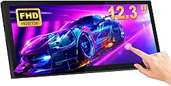Monitor de tela sensível ao toque de 12,3 polegadas 1920x720 Bar LCD Mini Touch Screen Monitor Tela secundária Tela portátil HDMI para laptop PC Temperatura Aida64 GPU CPU RAM Monitoramento