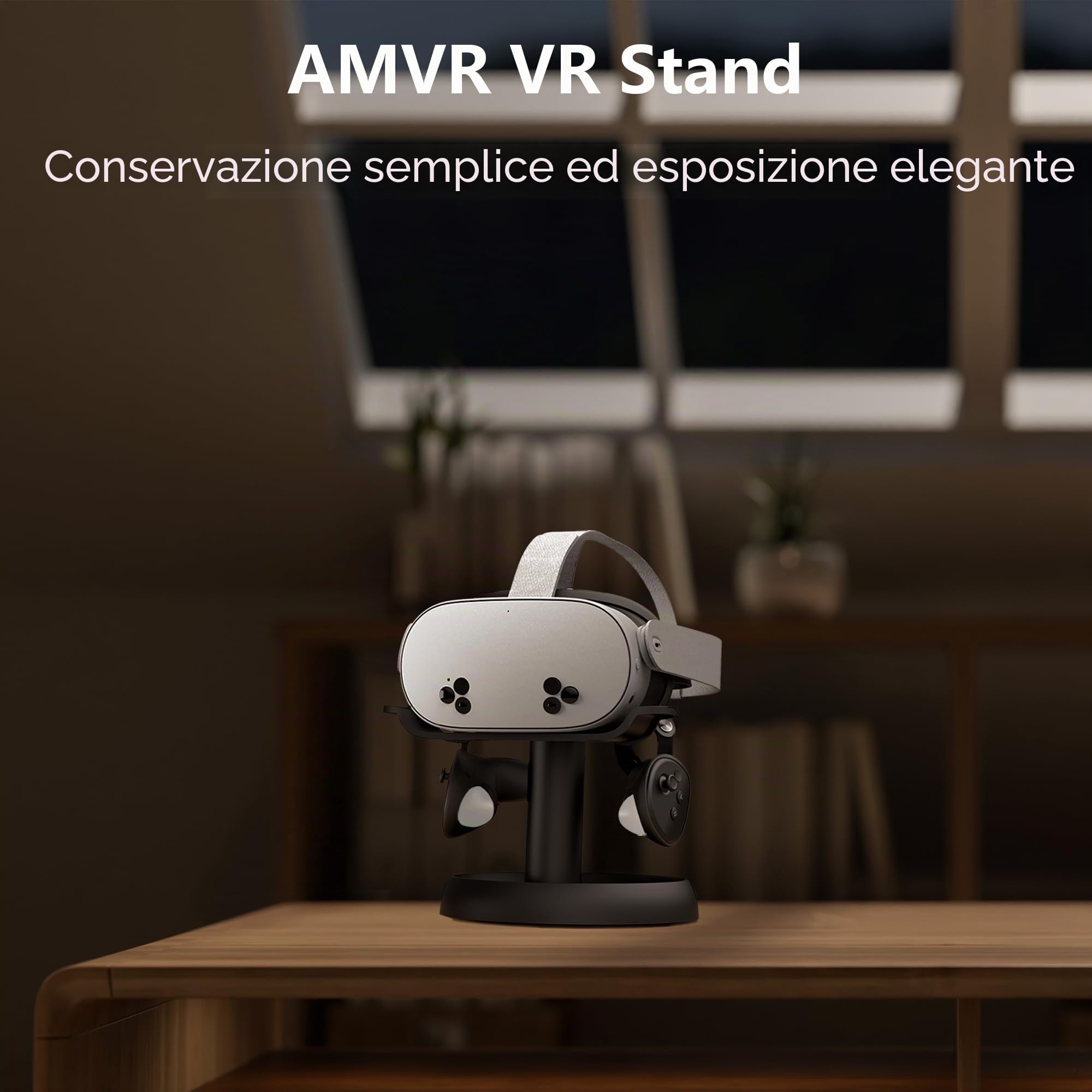 AMVR Supporto per supporto compatibile con Quest 3/Quest 2/Pico 4/Vision Pro/per PSVR 2 - Dock universale per il display delle cuffie VR, stabile staffa per la conservazione della base rotonda