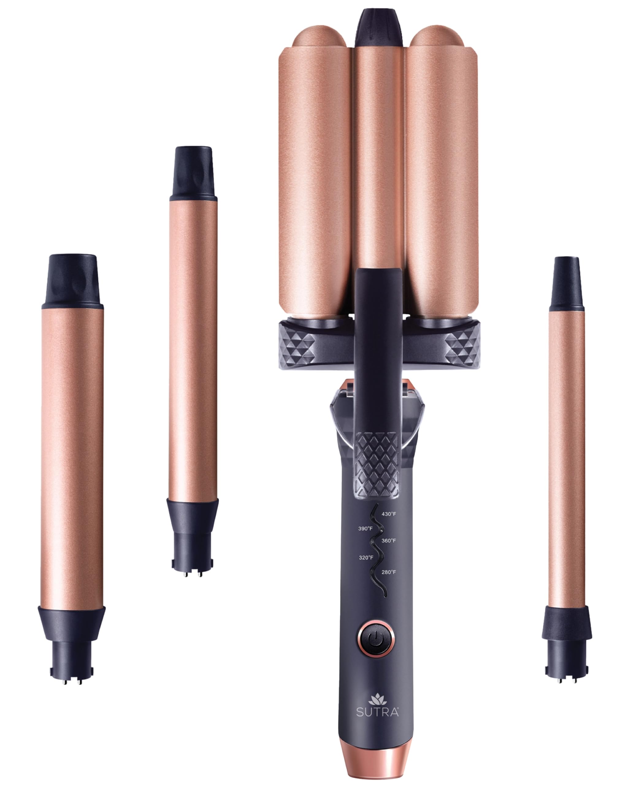 Sutra 4-in-1 Hair Curling Iron Set with Tourmaline Infused Ceramic Barrels - Professional Curling Wand Tool for Women