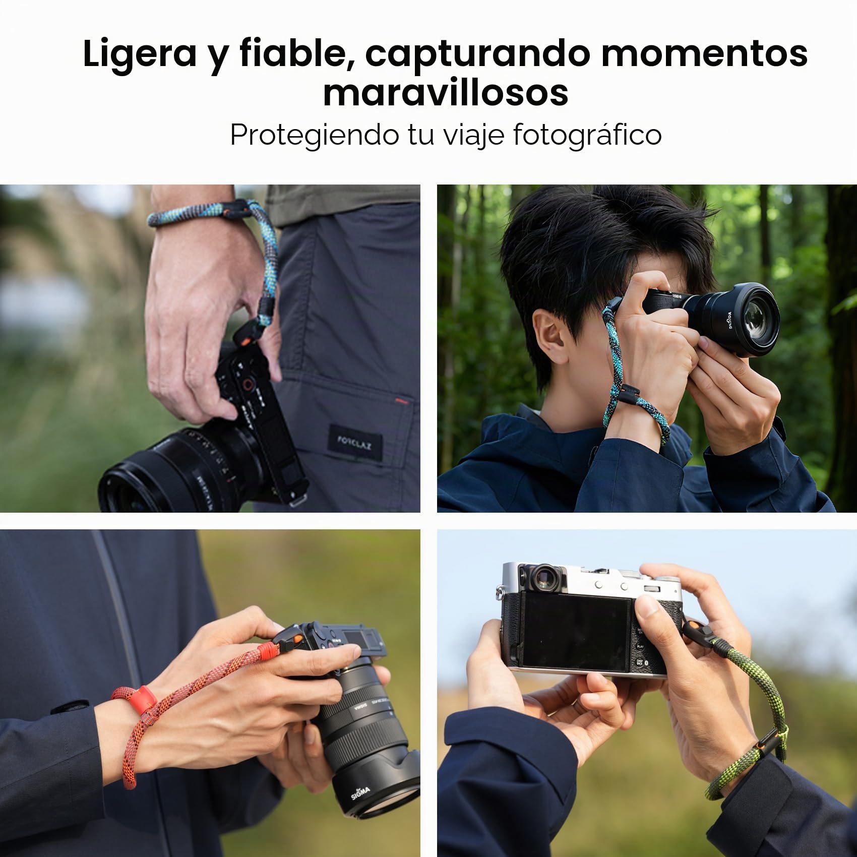 PGYTECH Correa de muñeca delgada para fotógrafos ajustable de liberación rápida compatible con cámaras instantáneas compactas sin espejo, correa de mano para teléfonos inteligentes Sony/Nikon/Canon