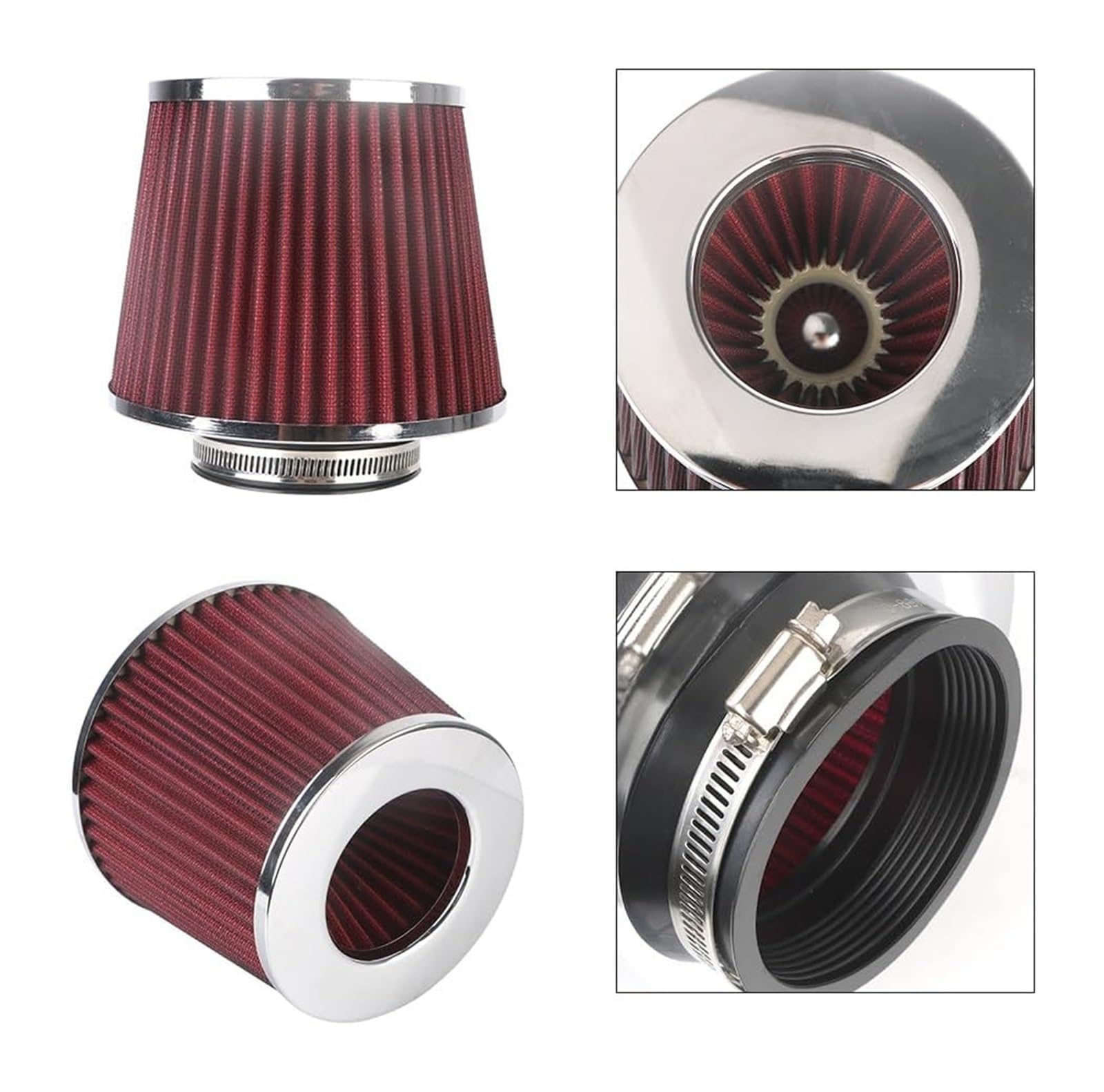 Tubo Entrada Aire Automotriz Kit De Tubo Inducción Turbo Universal 76 Mm/3 Pulgadas Con Filtro Aire Accesorios Para Coche Sistema Admisión Frío Aluminio