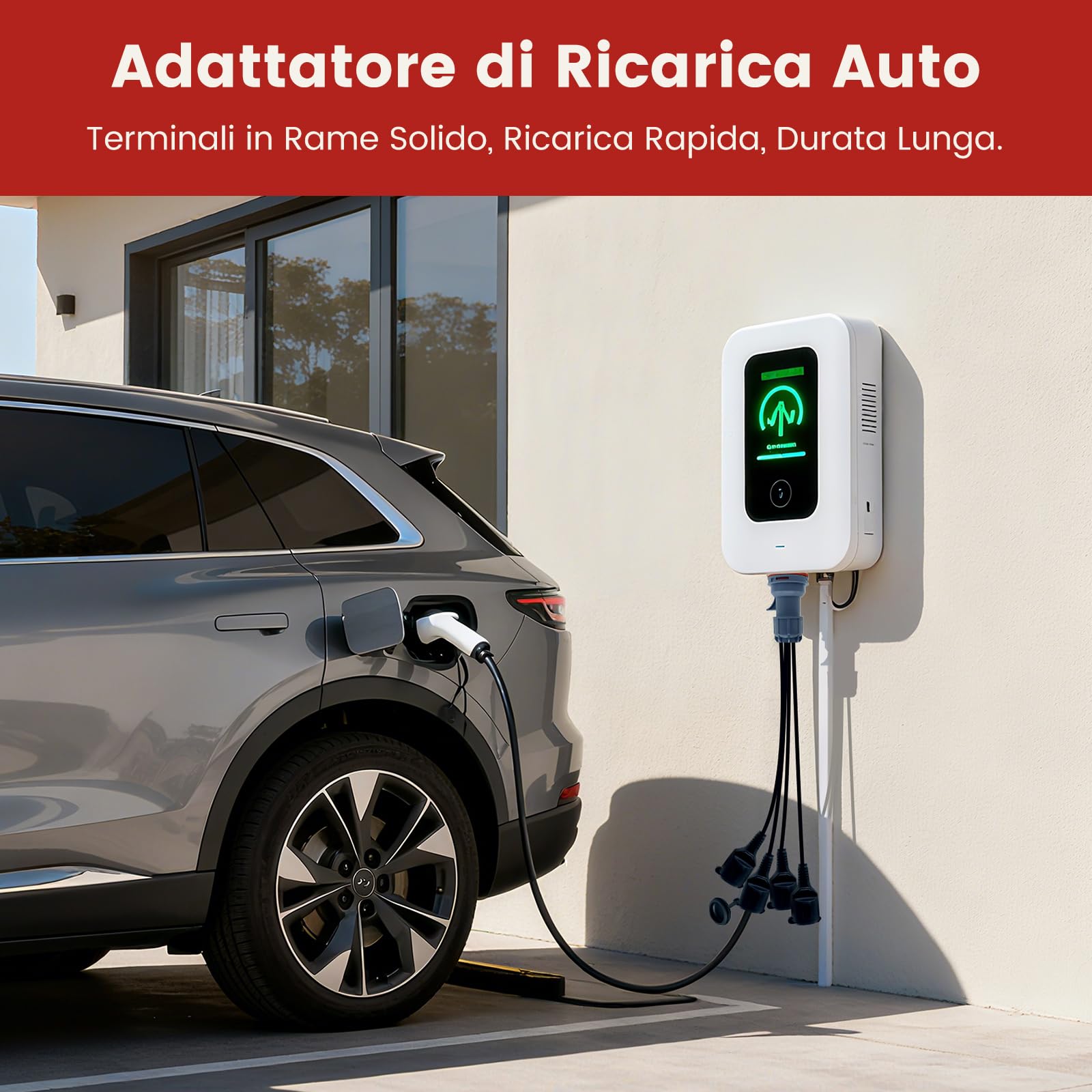 Adattatore di Alimentazione Industriale CEE 5P-32A/16A IP44 con 4 Uscite - Per Veicoli Elettrici, Camper, Cantieri e Uso Domestico - Materiali Antigurto e Resistente ai Raggi UV