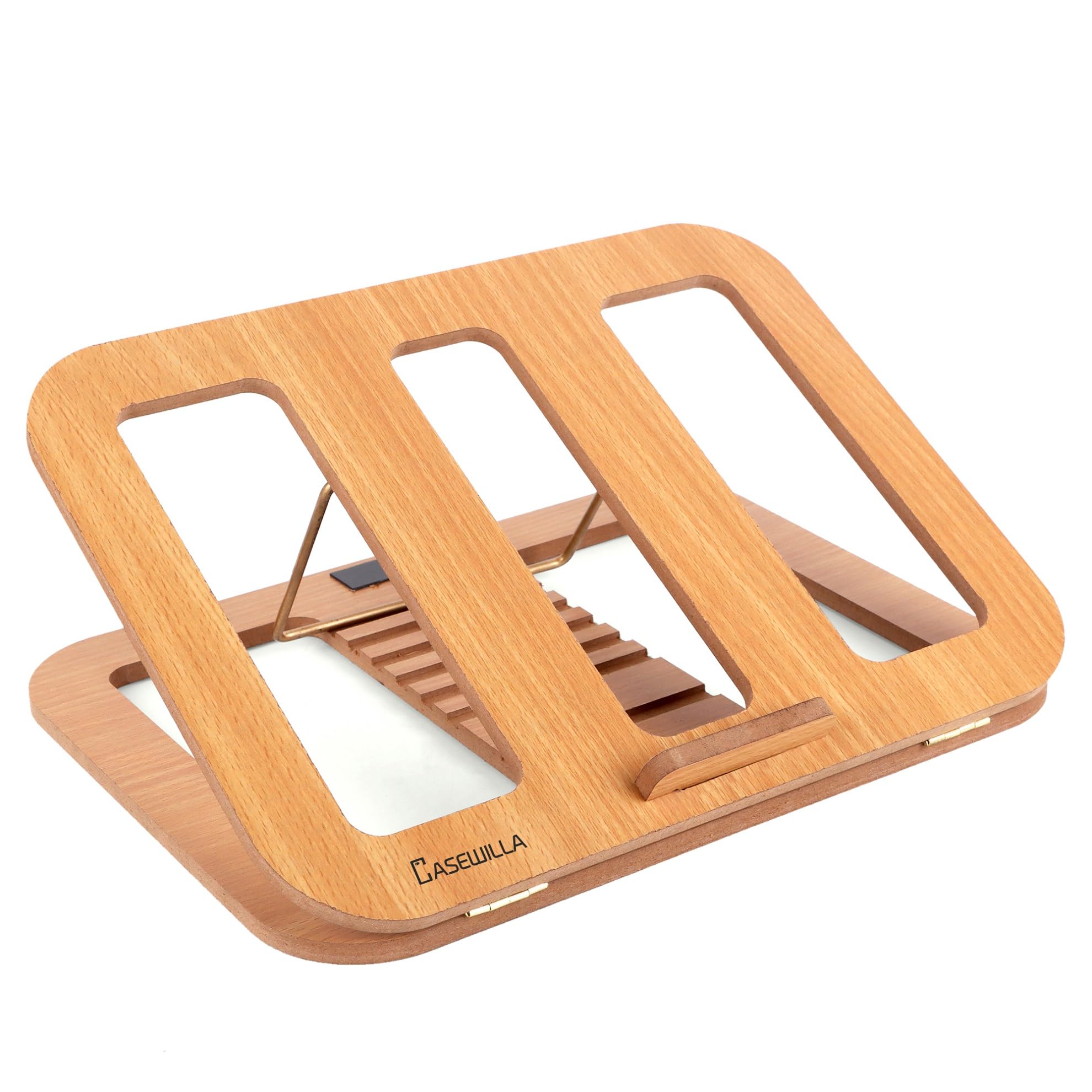 Wooden Laptop Stand with Adjustable, Multi-Angle, Foldable, Ergonomic Eco-Friendly for Upto 17 inches Laptop, MacBook & All Other Notebooks Wooden Laptop Stand (Elevate A-02)