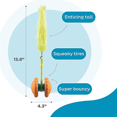 Miniatura 3 de Outward Hound Juguete de persecución de perro chirriante con cola peluda