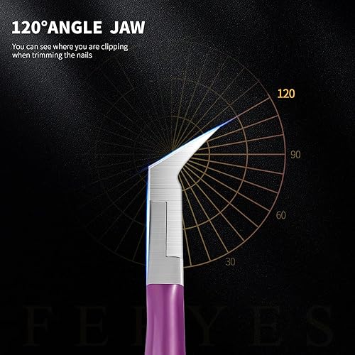 Miniatura 7 de FERYES Cortaúñas para uñas de los pies con hoja recta para uñas encarnadas y gruesas - De acero inoxidable con punta afilada y puntiaguda, cortaúñas