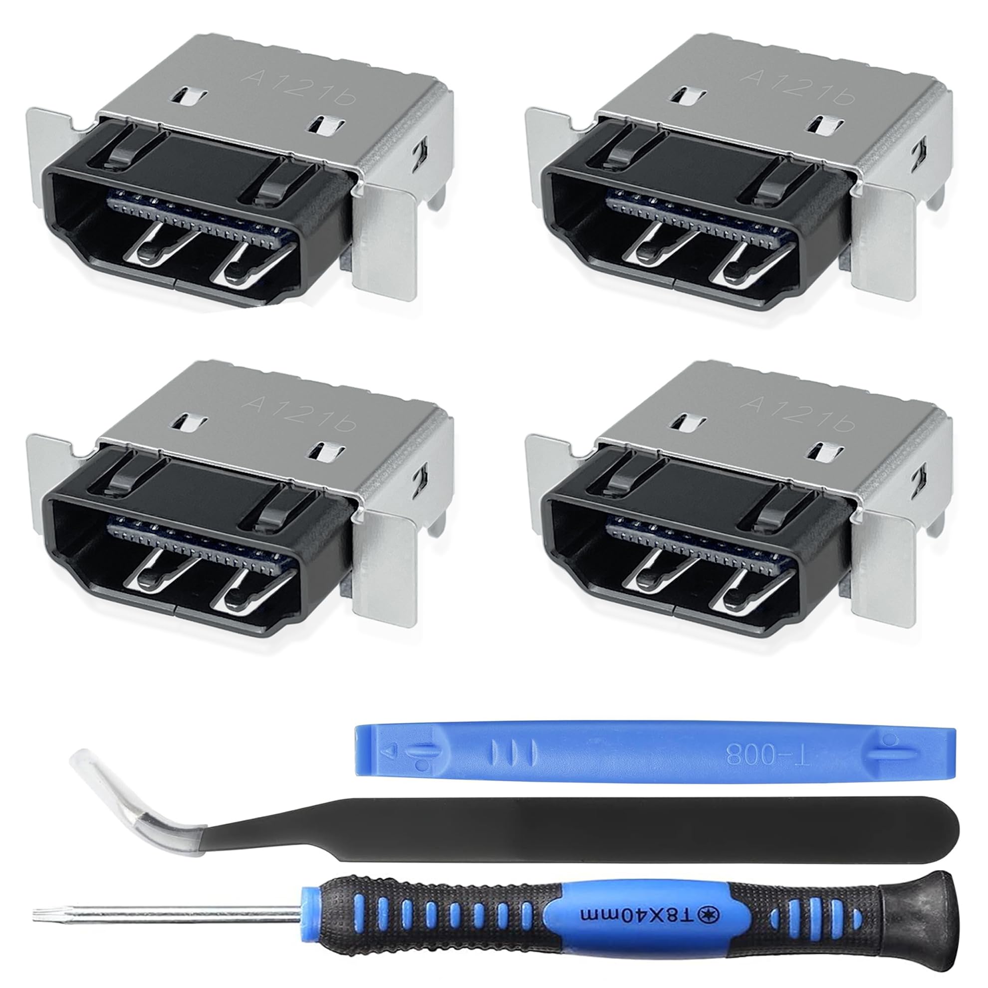 4 Pack HDMI Port Replacement for Xbox Series X Console, Display Socket Jack Connector Repair for XSX Console, M1087810-Original OEM Quality