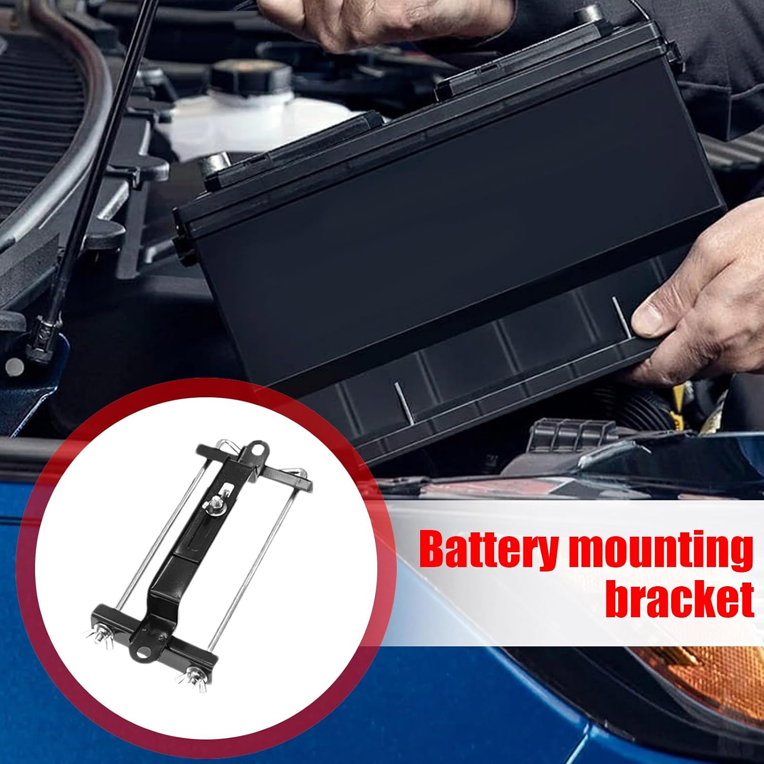 Car Battery Holder Metal Iron Battery Fixing Tool Space Saving Bolts image 3