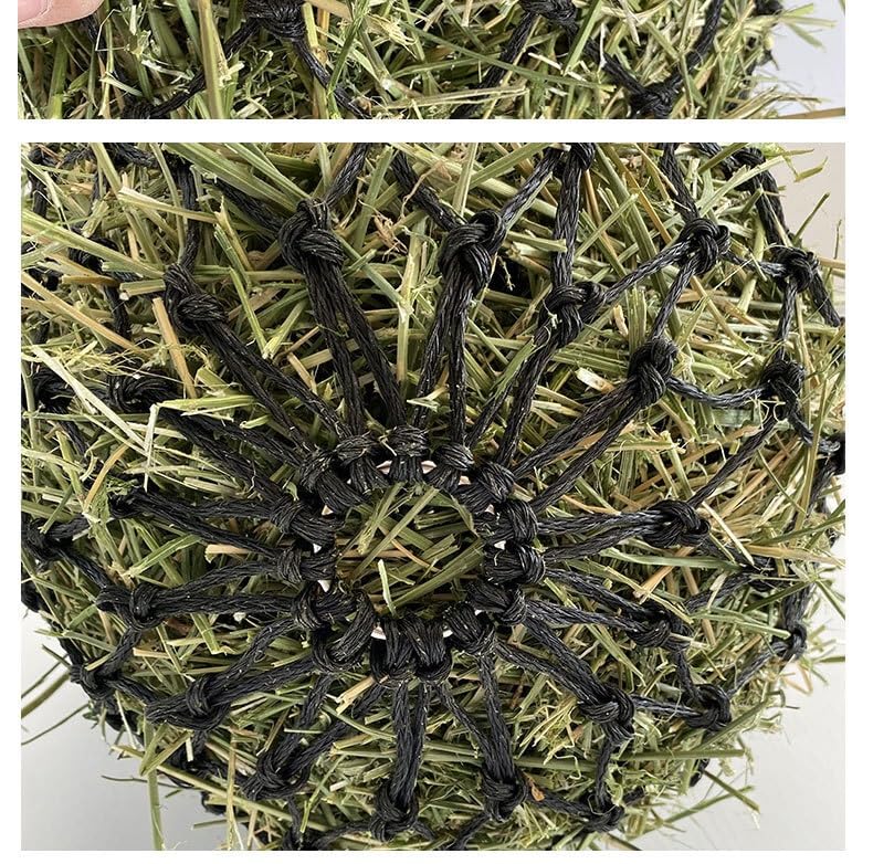 Rete per Fieno Cavalli Slow Feeder 36/40/50 pollici, Sacco Fieno Appeso a Maglia Stretta per Cavalli, Capre, Pecore(Green,50＂)