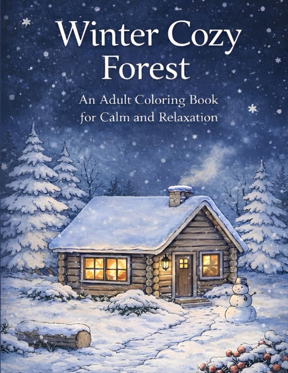 Winter Cozy Forest: An adult coloring book for calm and relaxation