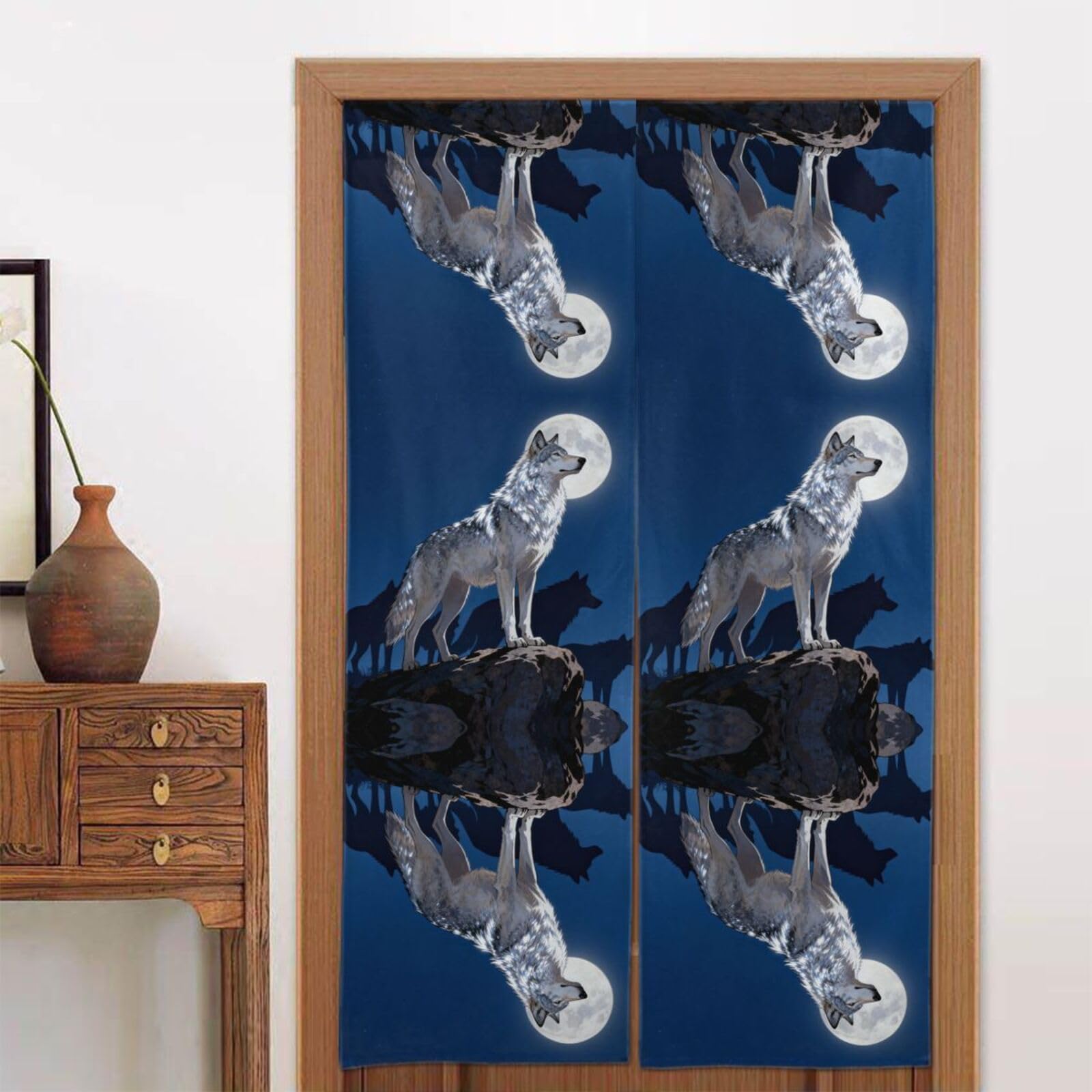 CNTDBU Alpha Wolf Leader Door Curtain 34x56 Inch-Room Divider Panel for Privacy, Entryway Screen for Kitchen Bedroom