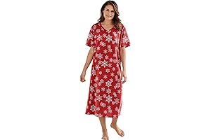 Women's Plus Size Long Print Sleepshirt - A Cozy and Stylish Treat...