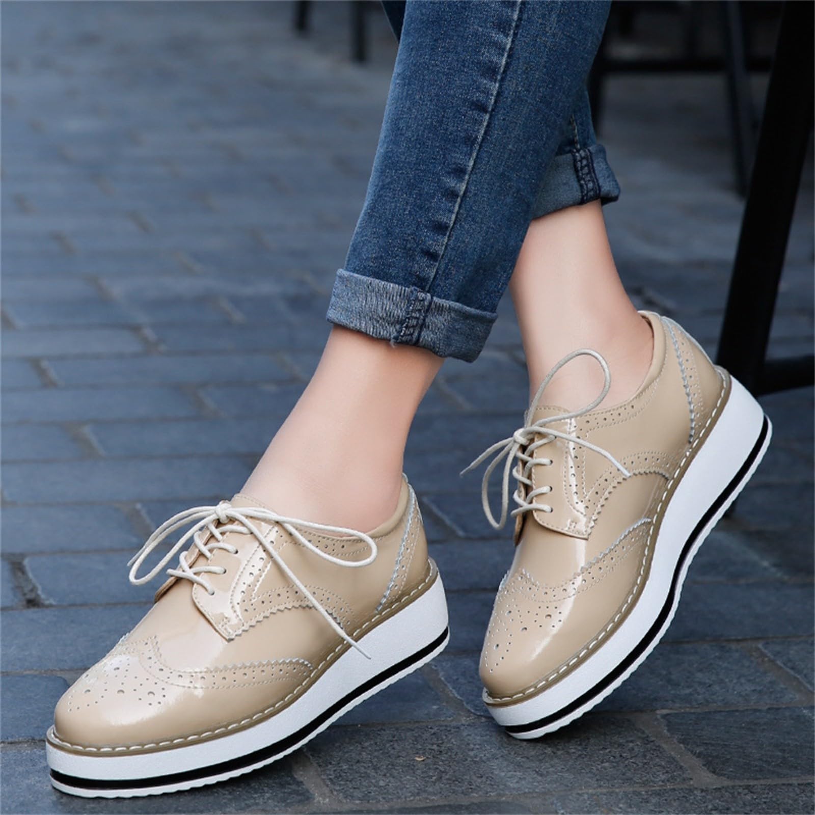 Sneaker da donna estiva chic e confortevole ballerina in pelle, scarpe da ginnastica estive comode e piatte quotidiane, scarpe da passeggio con piattaforma, sneaker quotidiana multiuso, sneaker