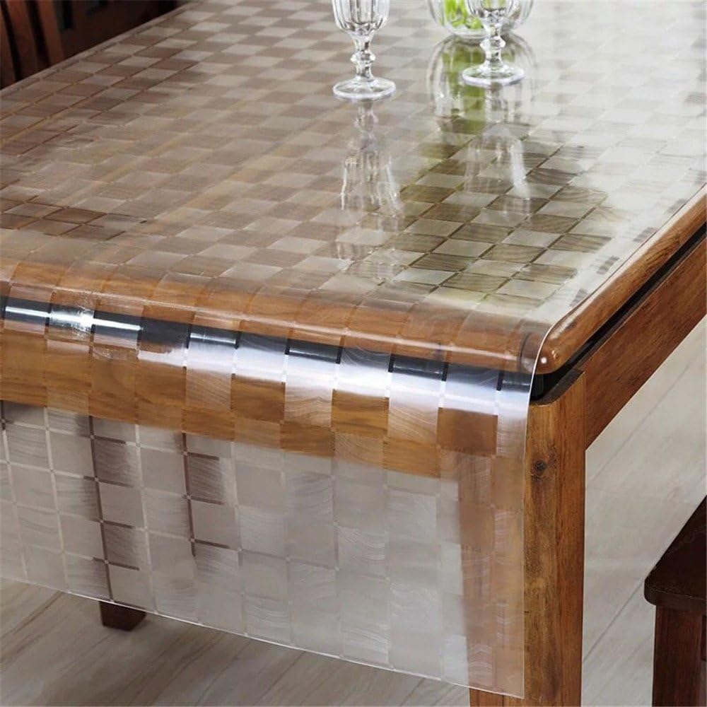 LovePads 1.5mm Thick 38 x 78 Inches Table Pads for Dining Room Table, Rectangular Non-Slip Plastic Table Protector, Kitchen Wood Grain Vinyl Tablecloth Cover