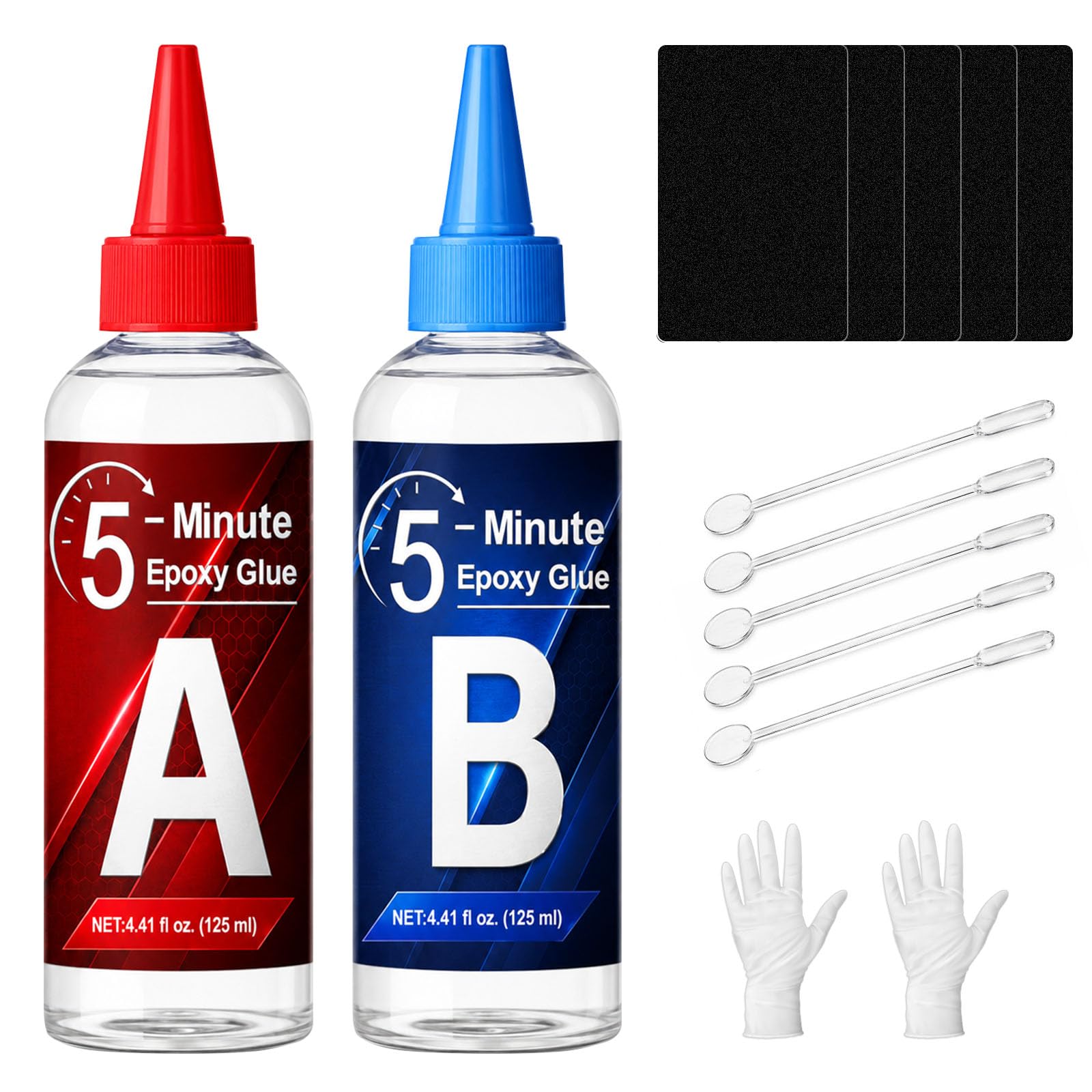 5 Minutos Pegamento Epoxi 250ml, Transparente Alta Resistencia Tenacidad y Durabilidad, Epoxi 2 Componentes Para la Restauración de Azulejos, Metales, Cerámica, Plásticos, Madera