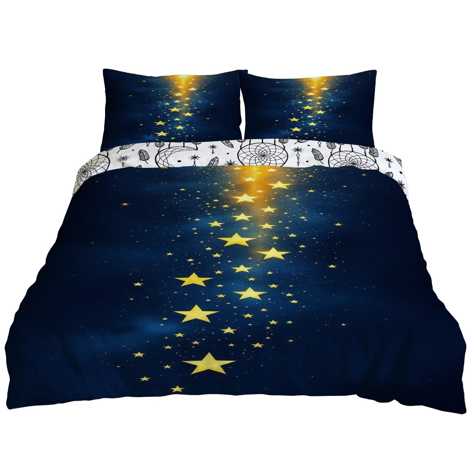 Housse de couette 240x220 cm anti-plis en microfibre douce pour lit deux personnes