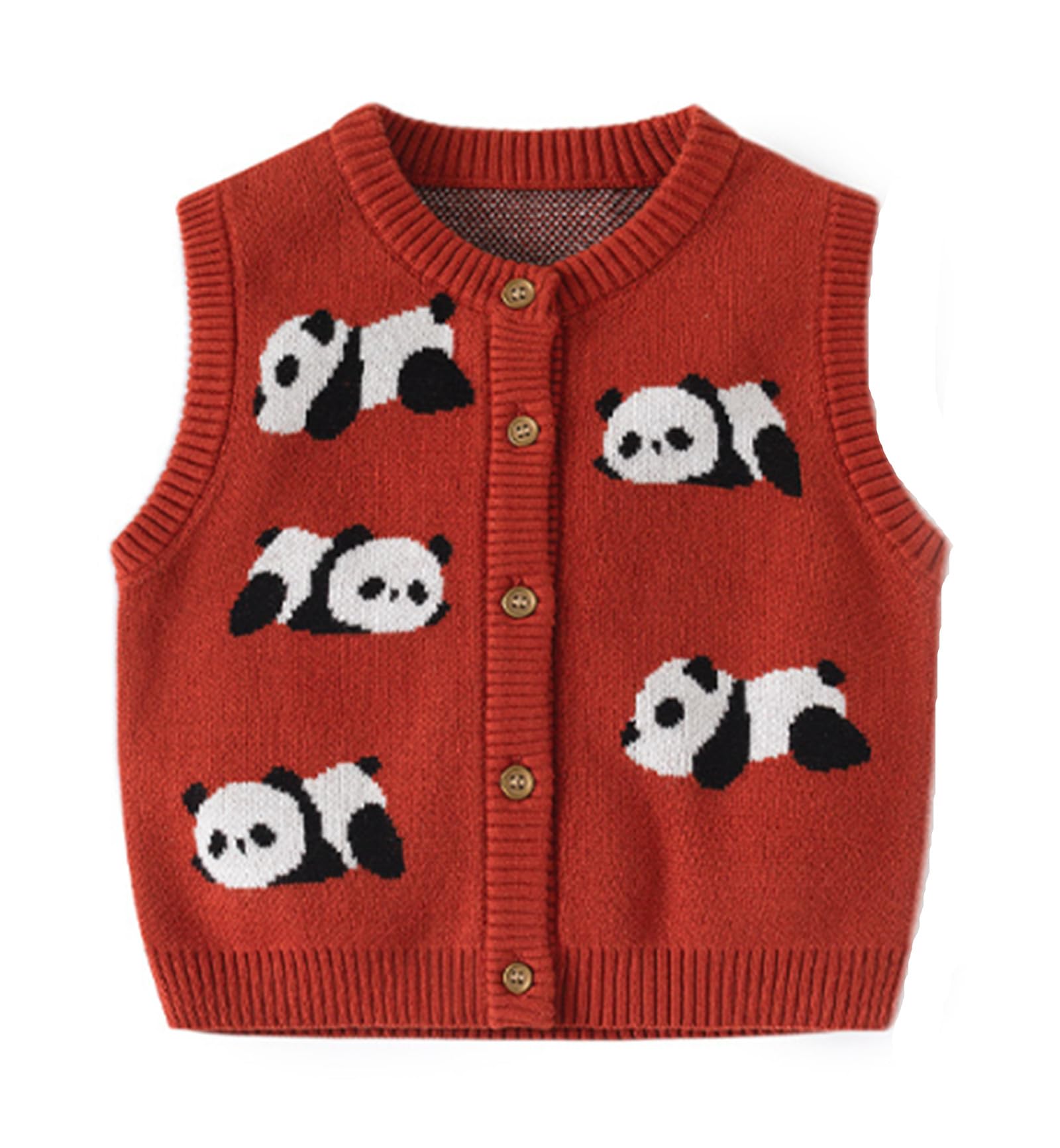 Unisex Baby Sweater Vest Knitted Soft Uniform Cotton V-Neck Sleveeless Waistcoat Vest
