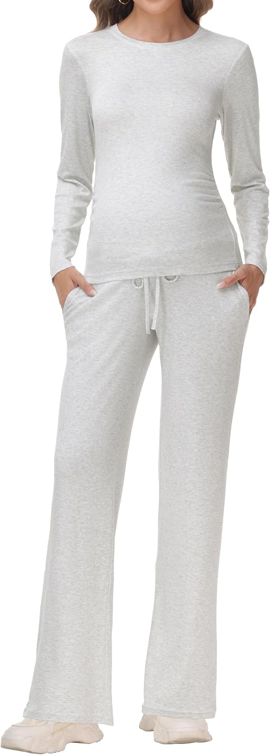 Foucome Maternity Sets 2 Piece Outfits Caual Pregnancy Loungewear