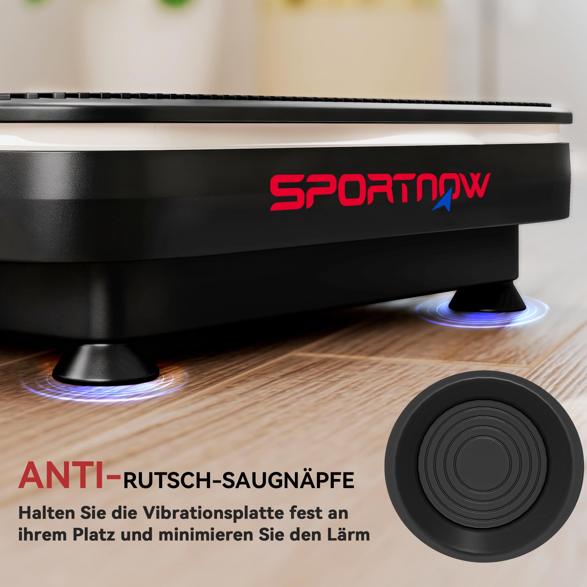 SPORTNOW Vibrationsplatte Rüttelplatte mit 99 Intensitätsstufen 3 Vorprogramm Lichtern Bluetooth Widerstandsbänder Kompakt Vibrationsgerät Vibrationstrainer für Muskelaufbau Ganzkörpertraining