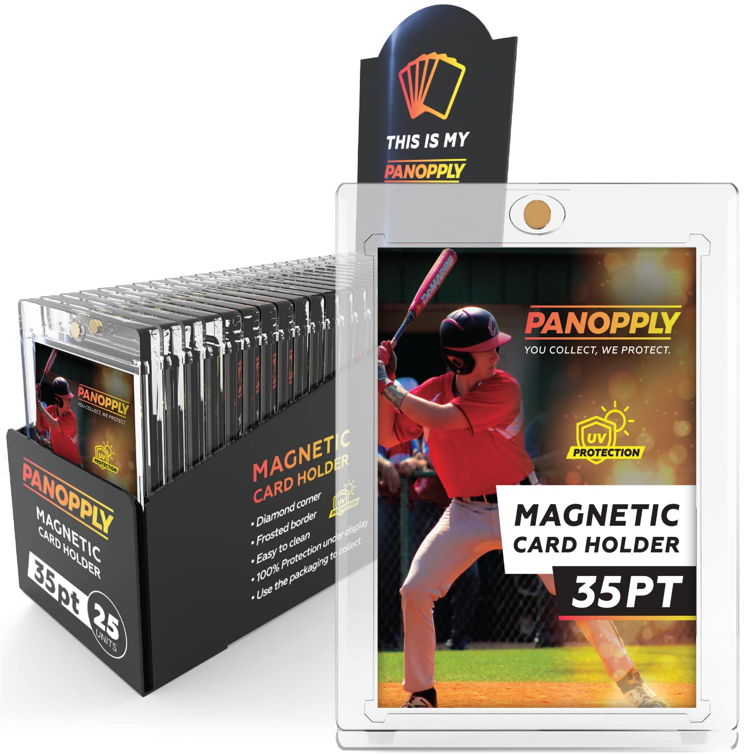 PANOPPLY Magnetic Card Holder 35pt [ 25 PACK ] Pokemon Card Protector | One Touch Card Holder 35pt |
