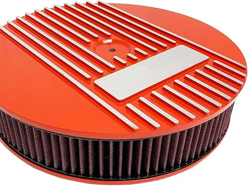 Miniatura 3 de Kit de filtro de aire redondo para Chevy 350-13" de bloque pequeño - Naranja