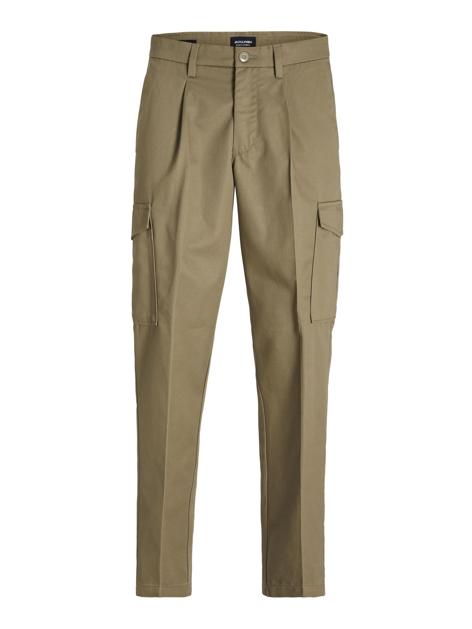 JACK & JONES Men's Jpstbill Jjclean Tapered Cargo Trousers, Elmwood, 36 W/36 L