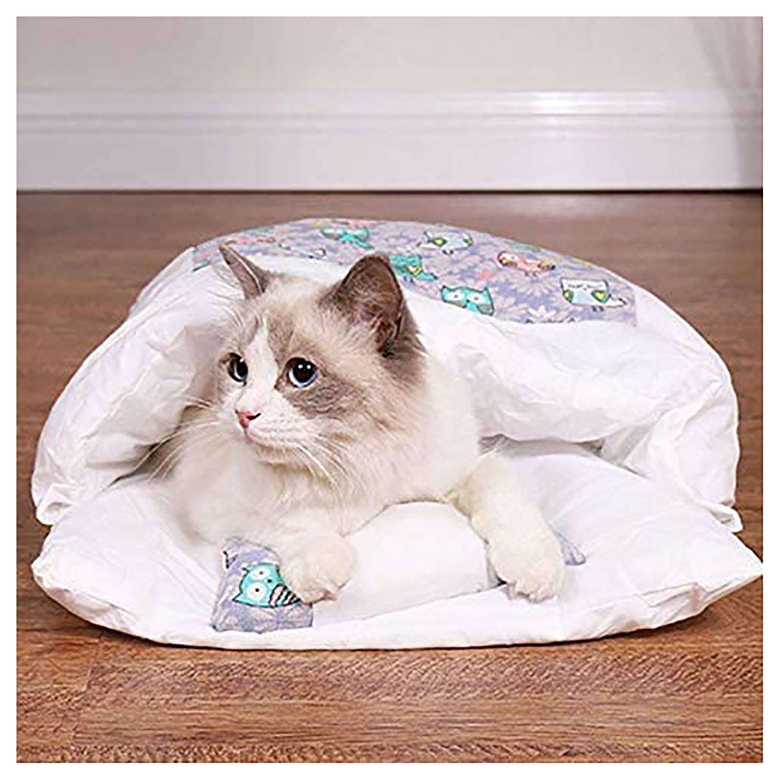 Sac de couchage amovible lavable violet L et grand tapis de chat chaud