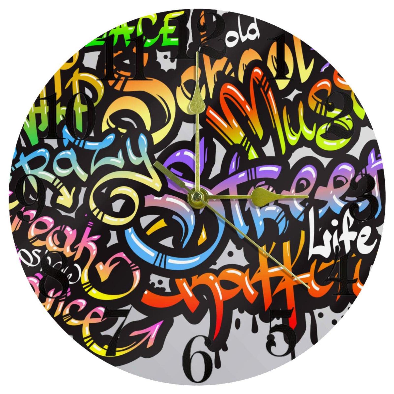 Horloge murale silencieuse à quartz à grands chiffres lisibles