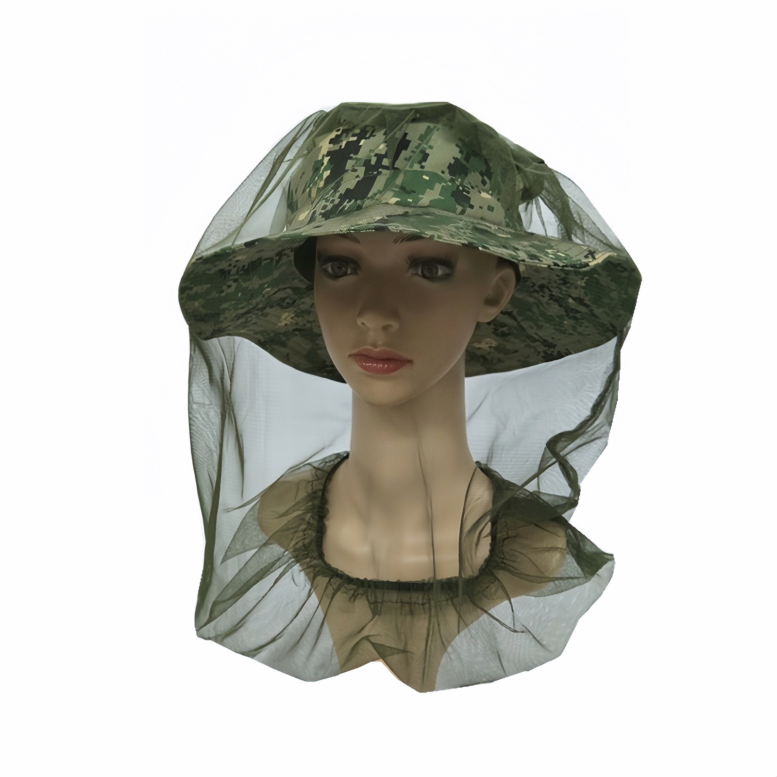 Red para Cabeza contra Mosquitos para Sombrero - Extra Grande y Malla Fina (620 agujeros por pulgada) - Cubierta Facial Anti-insectos para Camping, Senderismo, Pesca - Protección Ligera Reutilizable Verde Ejército miniatura 7