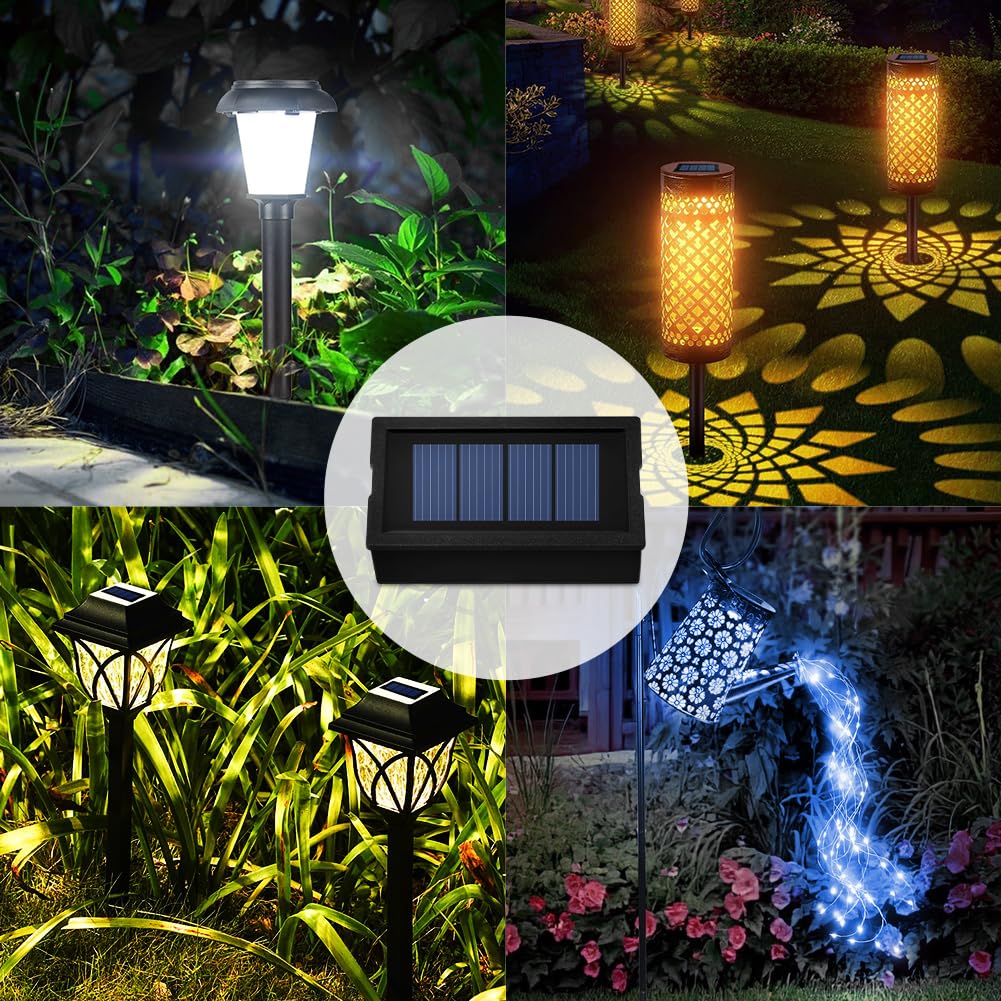 flintronic Części zamienne do lamp solarnych, 2 szt. wymienne pokrywki solarne, górna część lamp solarnych z LED, moduły LED solarne zamienne do solarnych lamp ogrodowych, latarni solarnych i DIY