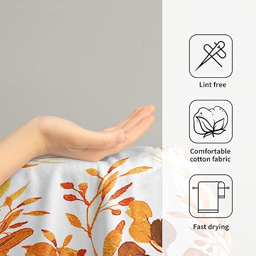 Vista 76 de Giwawa Juego de 2 toallas de mano de hojas marrones, toallas de baño bohemias suaves y delgadas, altamente absorbentes, decorativas, para cocina