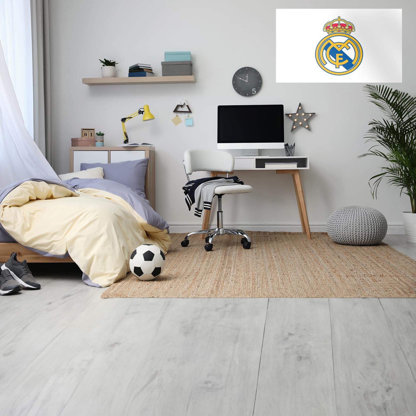 Real Madrid Licencjonowany Dekoracyjny Naklejka Ścienna Winylowa 65x40 cm
