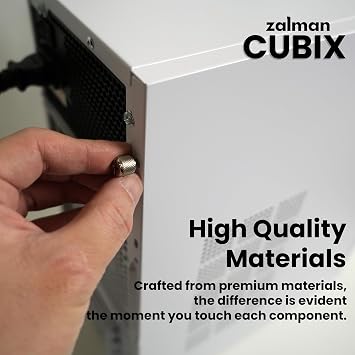 Zalman CUBIX Compact Mini Tower mATX Micro-ATX PC Case, White | Heavy-Duty 0.8T Steel, DTX ITX SFF SFX HTPC Small Form Factor Chassis, USB 3.0, 1x 80mm Fan, ATX PSU Support